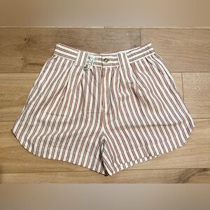 Madewell linen shorts in rust stripe